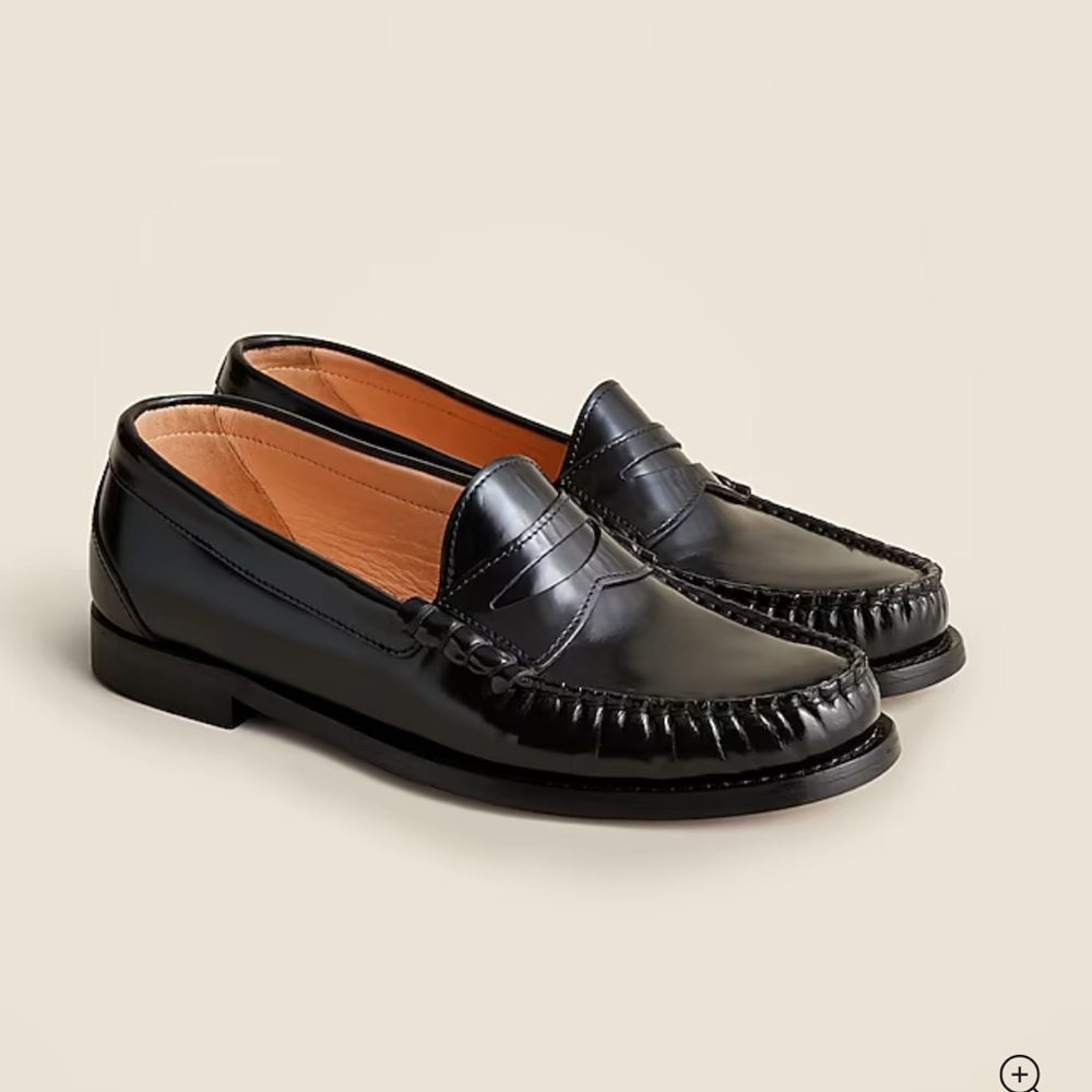 J. Crew Winona Loafer, Black Spalatzzo leather